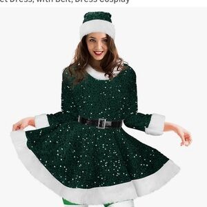 XXL Green Santa Claus Costume Set